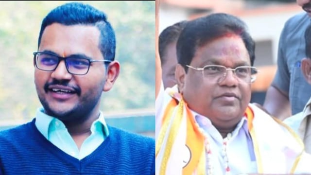 Rushiraj Sawant (right), son of Shiv Sena leader and former Maharashtra Minister Tanaji Sawant (left).