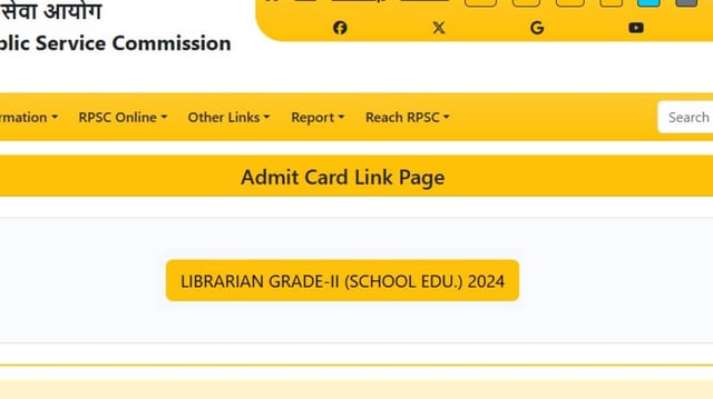 RPSC Librarian admit card for grade 2 posts is out on rpsc.rajasthan.gov.in. The direct link to download is given here. 