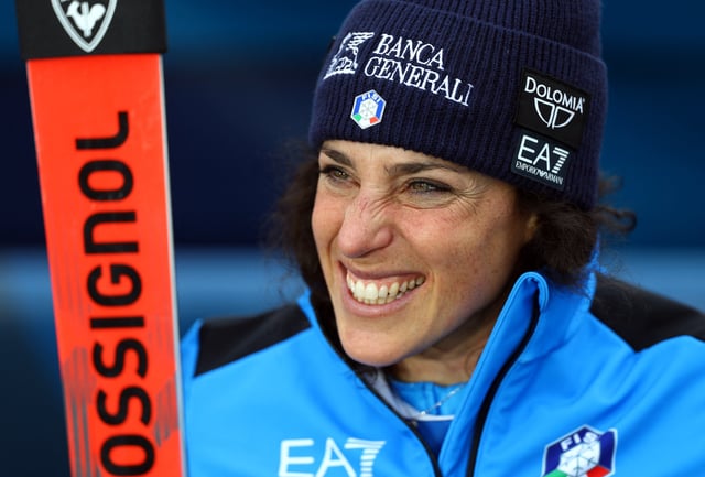 Alpine Skiing - FIS Alpine World Ski Championships - Women's Giant Slalom - Saalbach, Austria - February 13, 2025 Italy's Federica Brignone reacts after winning the Women's Giant Slalom REUTERS/Lisi Niesner