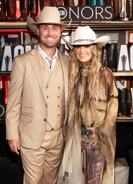 Hodges and Wilson coordinated in earthy tones at the 17th Academy Of Country Music Honors in Nashville on Aug. 21, 2024. 