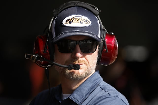 NASCAR Hall of Famer and JR Motorsports owner, Dale Earnhardt Jr. looks on during practice for the NASCAR Cup Series Daytona 500 at Daytona International Speedway on February 12, 2025 in Daytona Beach, Florida.