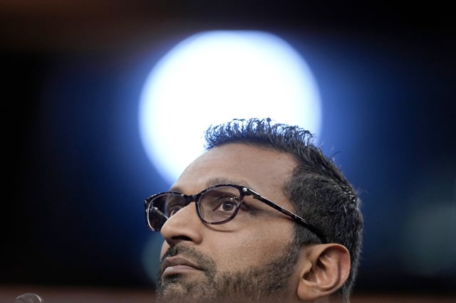 FILE - Kash Patel, President Donald Trump's choice to be director of the FBI, appears before the Senate Judiciary Committee for his confirmation hearing, at the Capitol in Washington, Jan. 30, 2025. (AP Photo/Ben Curtis, File)