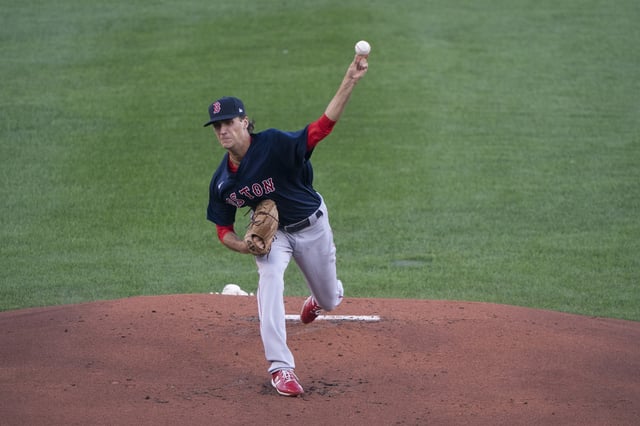 Aug 25, 2020; Buffalo, NY, USA;  Boston Red Sox pitcher Kyle Hart (81) delivers a pitch against the Toronto Blue Jays during the first inning at Sahlen Field. Gregory Fisher-USA TODAY Sports/File Photo
