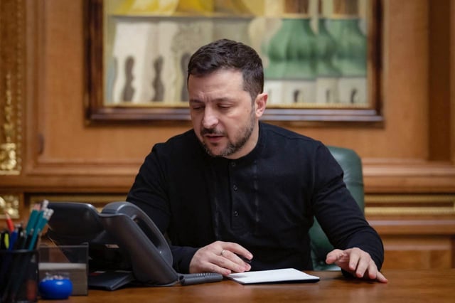 President Zelensky during his phone call with President Trump
