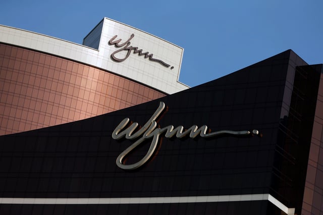 Company logos are displayed at Wynn Macau resort in Macau, China February 8, 2018.  REUTERS/Bobby Yip/File Photo