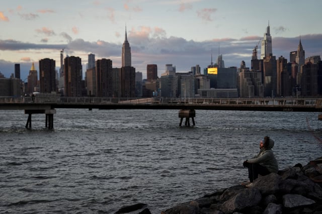 The East River is pictured from the Brooklyn borough of New York City on Jan. 2, 2025.