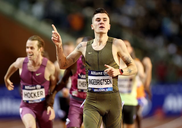 Athletics - Diamond League - Brussels - King Baudouin Stadium, Brussels, Belgium - September 13, 2024 Norway's Jakob Ingebrigtsen celebrates winning the men's 1500m final REUTERS/Yves Herman/File Photo