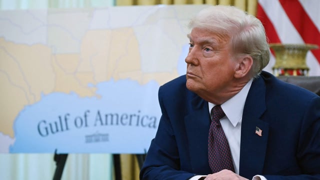 US President Donald Trump speaks in the Oval Office of the White House as he announces reciprocal tariffs, in Washington, DC.