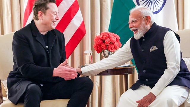 Prime Minister Narendra Modi and Tesla CEO Elon Musk shared a candid moment. 