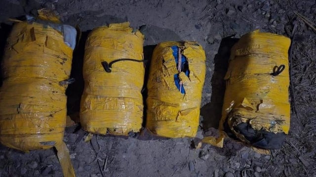 Four packets of heroin, weighing 7.5kg each, were found in a black bag concealed in the car of the smuggler, Gursimranjit Singh, in Amritsar on Friday. (X)