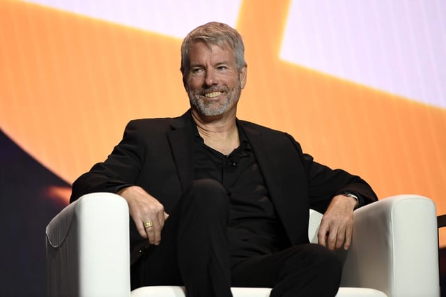Michael Saylor, pictured here, transformed his software company Microstrategy into the world&#39;s first first and largest Bitcoin treasury company. GameStop CEO Ryan Cohen is reportedly examining whether to make a similar bold bet on the price of BTC.