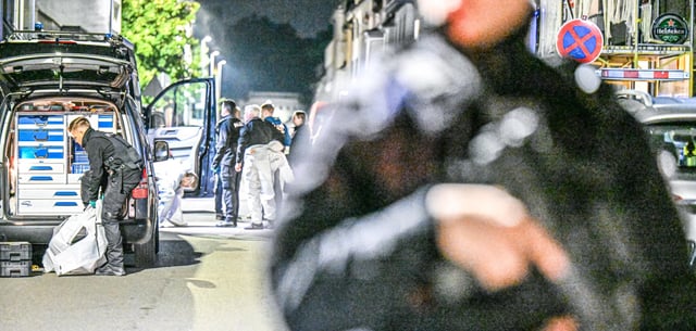 Aufnahme vom Polizeieinsatz am 2. Oktober 2024 in Göppingen nach der Tat