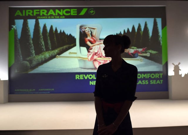 Une hôtesse de l'air d'Air France à New York, en 2014.