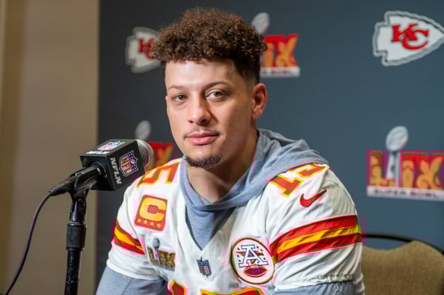 Patrick Mahomes of the Kansas City Chiefs spoke with media in New Orleans, Louisiana, on February 6, 2025.
