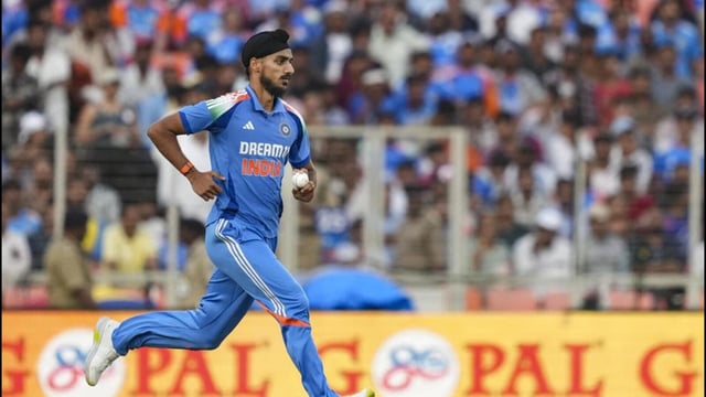 Arshdeep Singh during the third ODI against England earlier this week. (PTI)