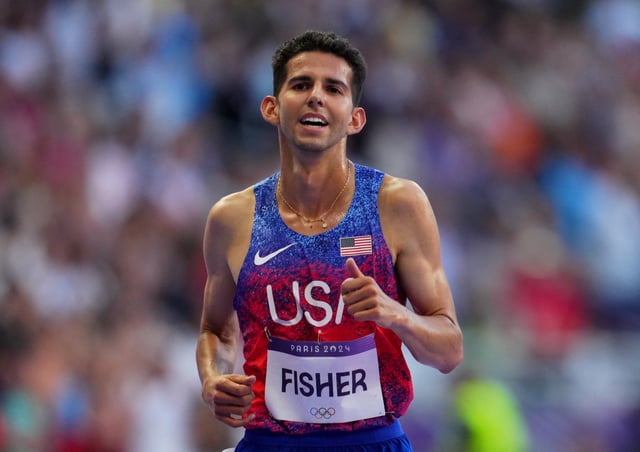 Paris 2024 Olympics - Athletics - Men's 5000m Final - Stade de France, Saint-Denis, France - August 10, 2024.  Grant Fisher of United States reacts. REUTERS/Aleksandra Szmigiel/File Photo