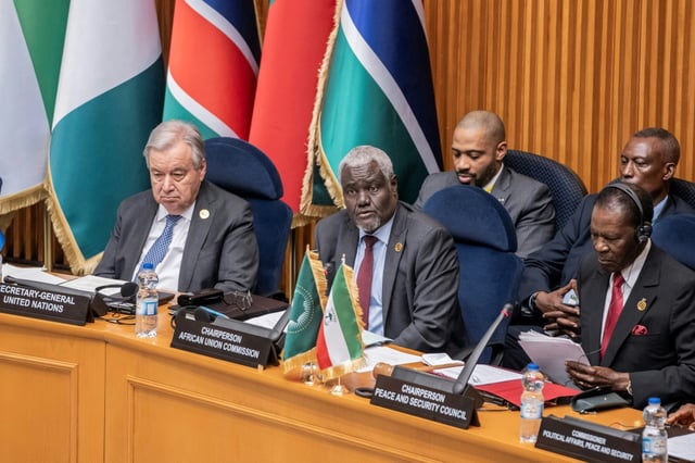 UN chief Antonio Guterres and AU commission chairman Moussa Faki Mahamat attended a meeting on the DRC conflict