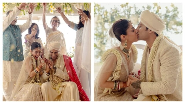 Prateik Babbar and Priya Banerjee took to Instagram and shared the good news with their fans and followers. They shared a couple of pictures from their wedding ceremony, and wrote, I'll marry you in every lifetime. (All pictures: Instagram/ Prateik Babbar, Priya Banerjee, Tarun Tahiliani and House On The Clouds)