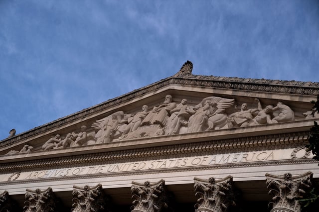 The National Archives in Washington, DC, on January 28, 2023.