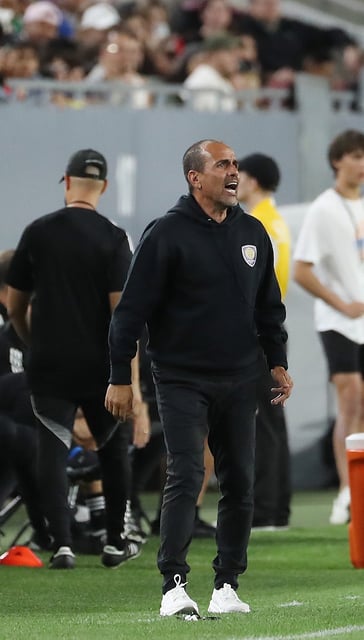 Orlando coach Oscar Pareja coaches during the Inter Miami vs. Orlando City Soccer MLS match at Raymond James Stadium in Tampa on Friday, February 14, 2025. (Stephen M. Dowell/Orlando Sentinel)