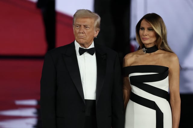 President Donald Trump with his wife First Lady Melania Trump.
