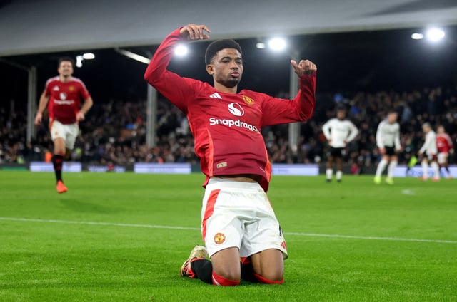 Soccer Football - Premier League - Fulham v Manchester United - Craven Cottage, London, Britain - January 26, 2025  Manchester United's Amad Diallo celebrates scoring a goal that was later disallowed REUTERS/Hannah Mckay /File Photo