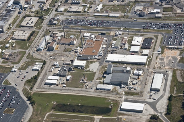 The Savannah River Site (SRS), a 310 square mile (198,046 acres) Department of Energy site, located in the sand-hills region of South Carolina, U.S. shown in this aerial photo made available on July 27, 2012.    Courtesy National Nuclear Security Administration/Handout via REUTERS/File Photo