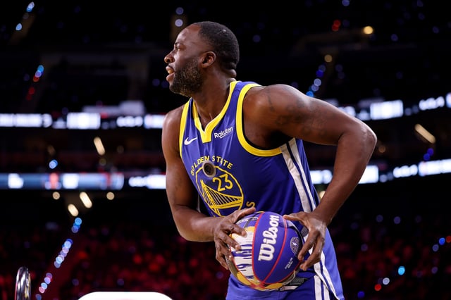 SAN FRANCISCO, CALIFORNIA - FEBRUARY 15: Draymond Green #23 of the Golden State Warriors participates during the 2025 KIA Skills Challenge as part of the State Farm All-Star Saturday Night at Chase Center on February 15, 2025 in San Francisco, California.