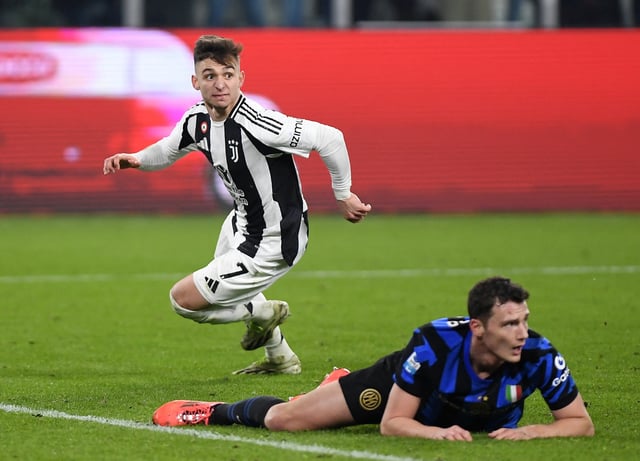 Soccer Football - Serie A - Juventus v Inter Milan - Allianz Stadium, Turin, Italy - February 16, 2025 Juventus' Francisco Conceicao celebrates scoring their first goal REUTERS/Massimo Pinca
