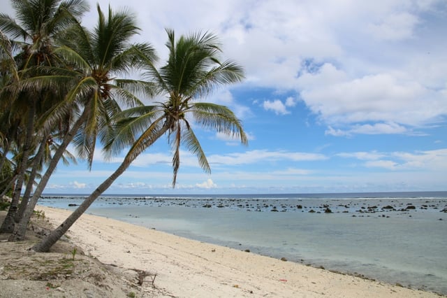 A beach in Ewa on the Pacific island of Nauru where Australia plans to send three violent foreign criminals as part of a resettlement deal