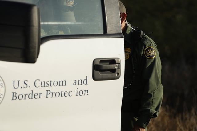 A Border Patrol agent is seen near McAllen, Texas, along the U.S.-Mexico border.