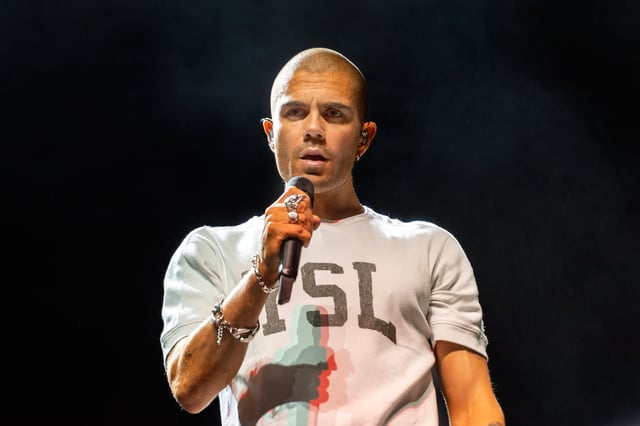 Max George of The Wanted performs on stage at The OVO Hydro on March 03, 2022 in Glasgow, Scotland.