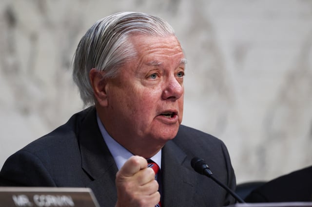 U.S. Senator Lindsey Graham (R-SC) speaks as Kash Patel, U.S. President Donald Trump's nominee to be director of the FBI, testifies before a Senate Judiciary Committee confirmation hearing on Capitol Hill in Washington, U.S., January 30, 2025. REUTERS/Evelyn Hockstein/File Photo
