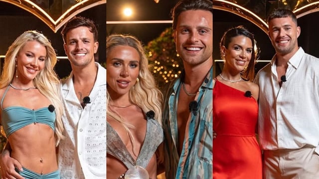 Love Island All Stars Season 2 finale: (Left) Grace and Luca were the runner-up couple. (Centre) were crowned winners. (Right) Ekin-Su and Curtis were second runner-ups. 