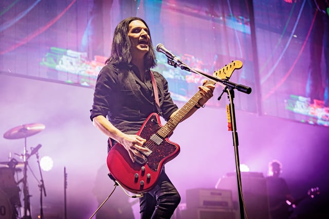 Brian Molko of Placebo performs at Mediolanum Forum of Assago on October 27, 2022 in Milan, Italy.