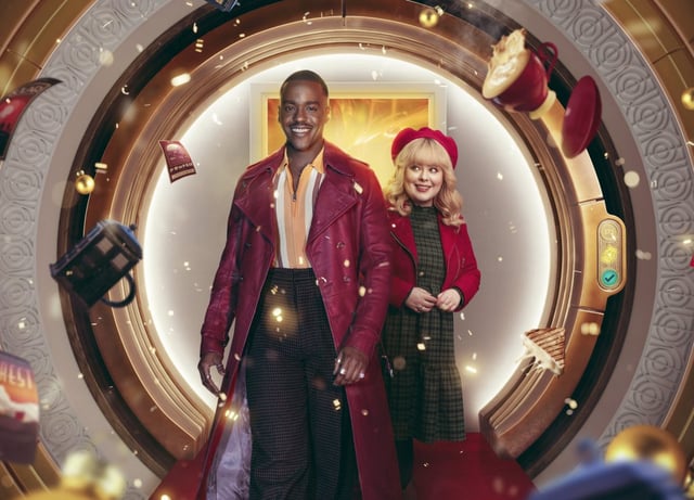 Ncuti Gatwa as The Doctor and Nicola Coughlan as Joy in the 2024 Doctor Who Christmas special (Photo: Danny Kasirye/James Pardon/BBC Studios)