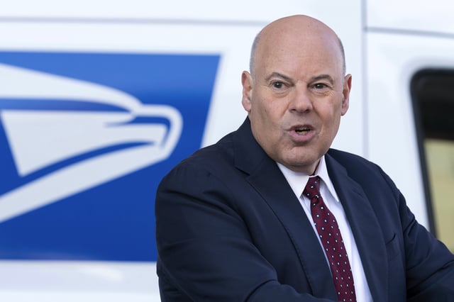 FILE - U.S. Postmaster General Louis DeJoy speaks during a news conference Dec. 20, 2022, in Washington. (AP Photo/Jose Luis Magana, File)