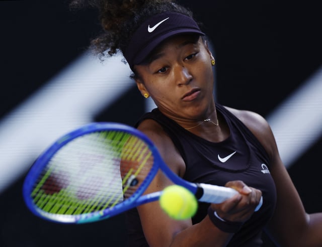Tennis - Australian Open - Melbourne Park, Melbourne, Australia - January 17, 2025 Japan's Naomi Osaka in action during her third round match against Switzerland's Belinda Bencic REUTERS/Francis Mascarenhas/File Photo