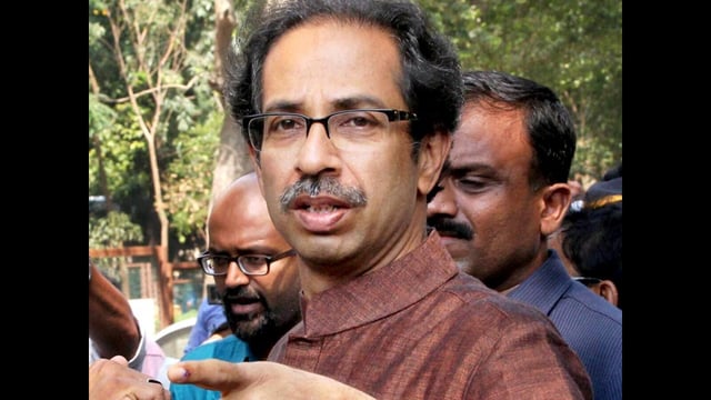 Shiv Sena president Uddhav Thackeray leaves after casting vote for the assembly elections at a polling station in Mumbai. (PTI photo)