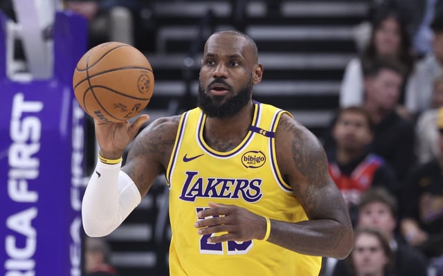 After sitting out of Sunday’s NBA All-Star Game because of lingering left foot/ankle soreness, Lakers star LeBron James is listed as questionable for Wednesday night’s home game against the Charlotte Hornets. (AP Photo/Rob Gray)
