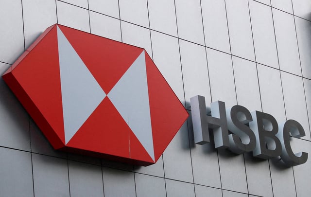 A view of the logo of HSBC bank on a wall outside a branch in Mexico City, Mexico June 14, 2024. REUTERS/Henry Romero/File Photo