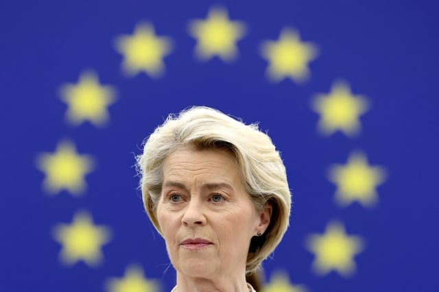 'We are committed to keep up the pressure on the Kremlin,' said von der Leyen