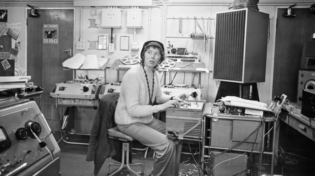 Delia Derbyshire and other sound engineers at the BBC Radiophonic Workshop created effects using early synthesisers as well as household objects