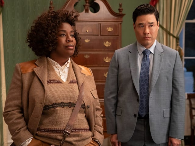Uzo Aduba plays Cordelia Cupp, and Randall Park plays Edwin Park in "The Residence."