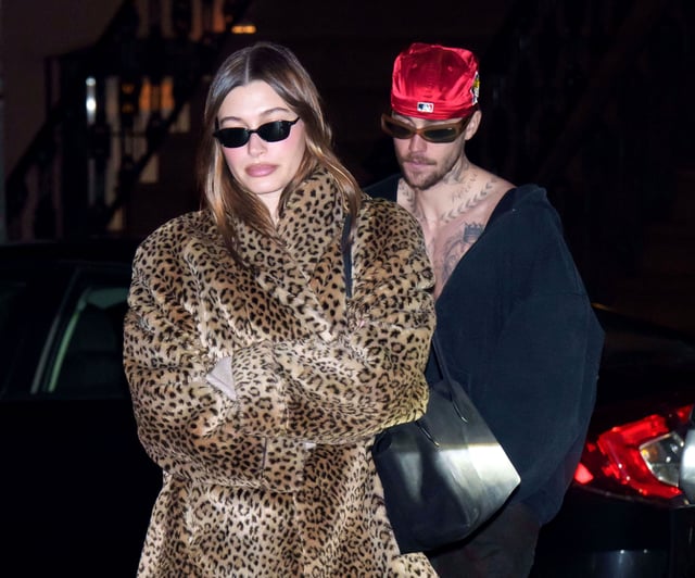 Justin Bieber and Hailey Bieber are seen on February 06, 2025 in New York City.
