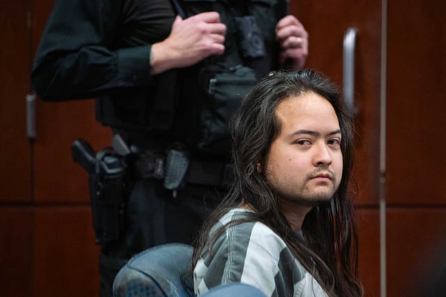 Maximilian Snyder, who is charged with capital murder, listens to court proceedings at a preliminary appearance in Solano County Superior Court on Jan. 28.