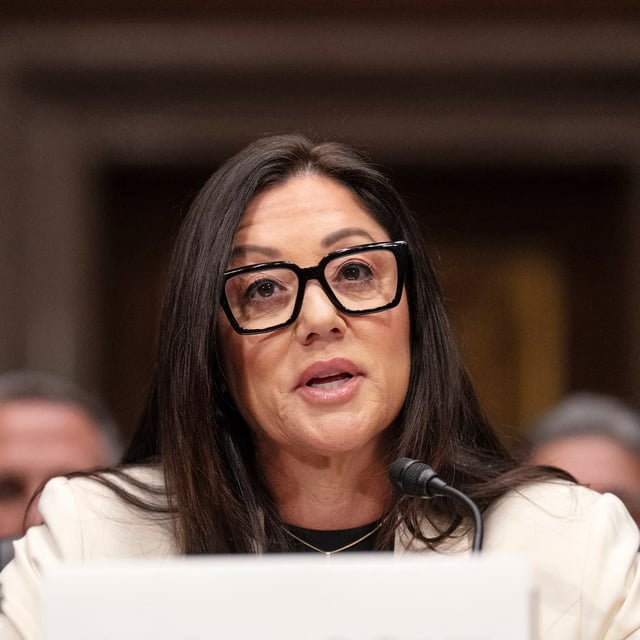 Lori Chavez-DeRemer attends a hearing of the Senate Health, Education, Labor, and Pensions Committee on her nomination for Secretary of Labor, Wednesday, Feb. 19, 2025, on Capitol Hill in Washington. (AP Photo/Jacquelyn Martin)