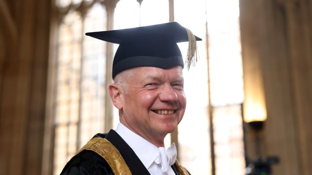Lord Hague of Richmond was officially ­admitted as chancellor in a formal ceremony on Wednesday