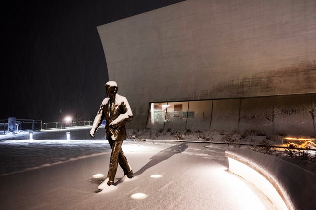 A statue of President John F Kennedy in The Reach; part of The Kennedy Center, in Washington, DC on Feb. 11, 2025.