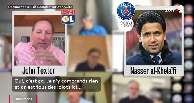 Les images des échanges entre John Textor et Nasser Al-Khelaïfi.